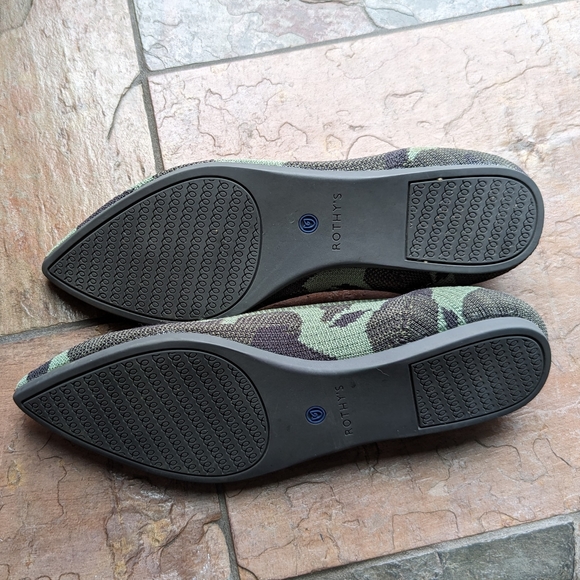 exc ROTHY'S olive green camo point flats 8.5 - Picture 5 of 7